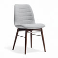 Eetkamerstoel met stofbekleding en houten poten grijs 45 x 50 x 85cm