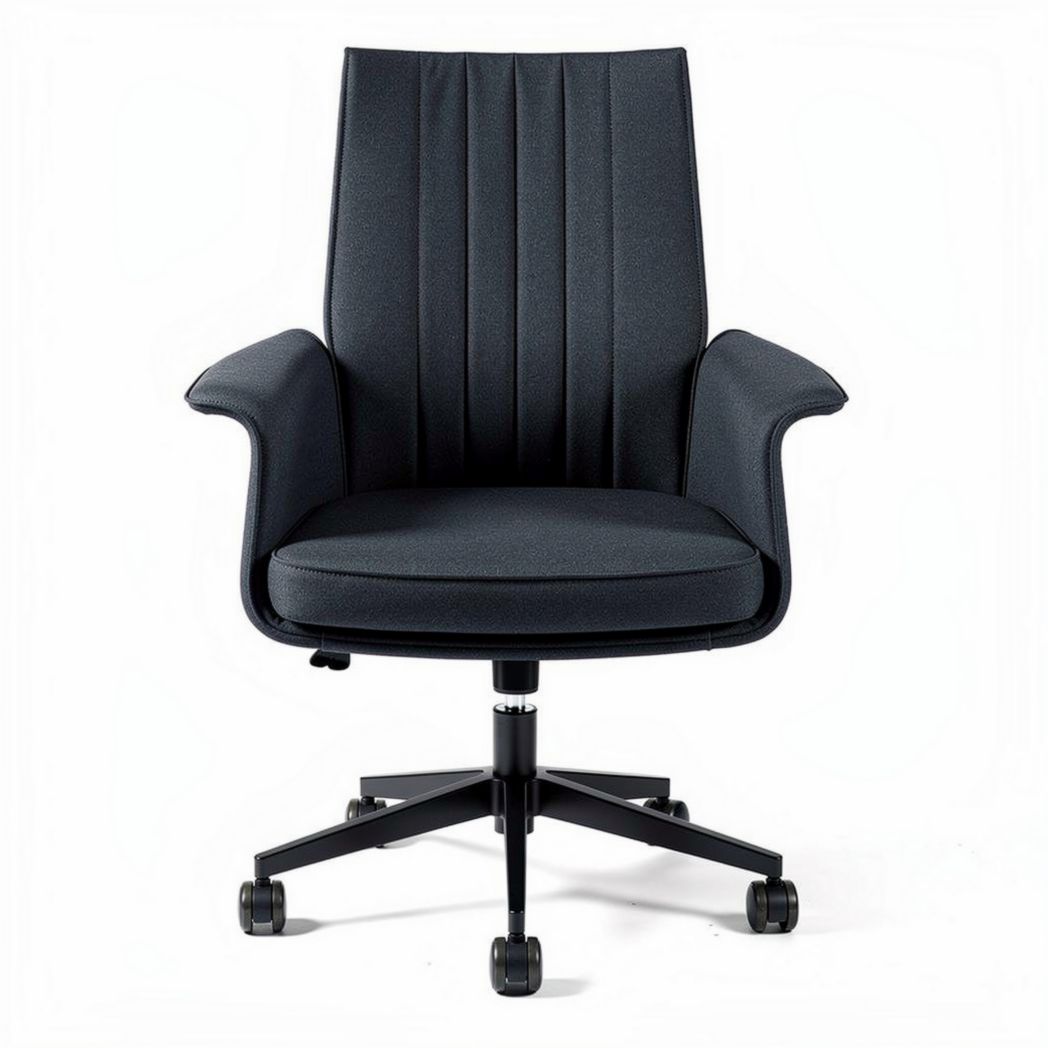 Bureaustoel van stof met zwarte kleur en zithoogte van 60 x 60 x 95 cm