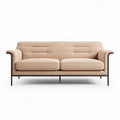 Bank van stof met metalen frame 200 x 90 x 85cm in beige kleur