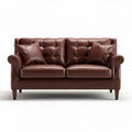 Leren bank met kussens en een afmeting van 180 x 90 x 85 cm bruin