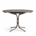 Ronde eettafel van hout met metalen onderstel diameter 100 cm