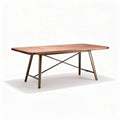 Houten tafel met metalen poten 150 x 80 x 75 cm voor eetkamer of kantoor