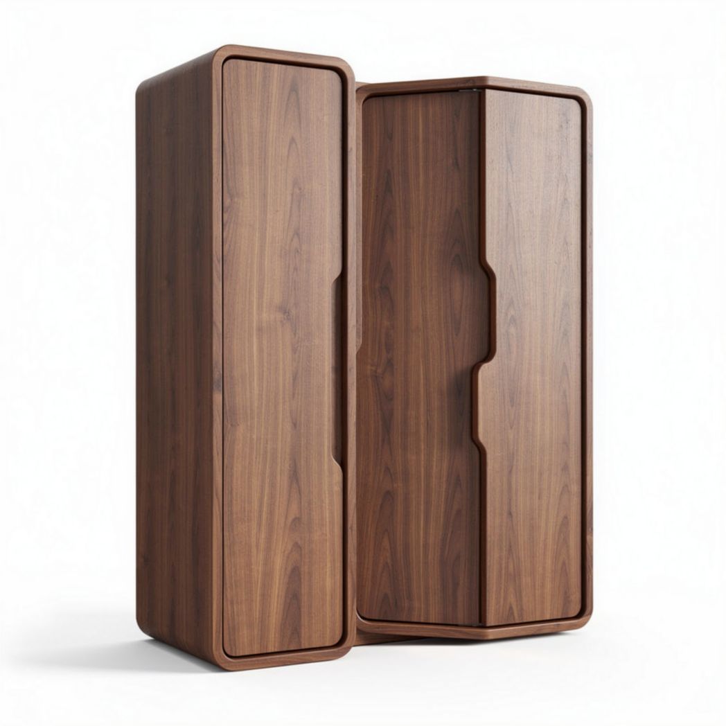 Houten opbergkast met dubbele deuren afmetingen 110 x 50 x 200cm